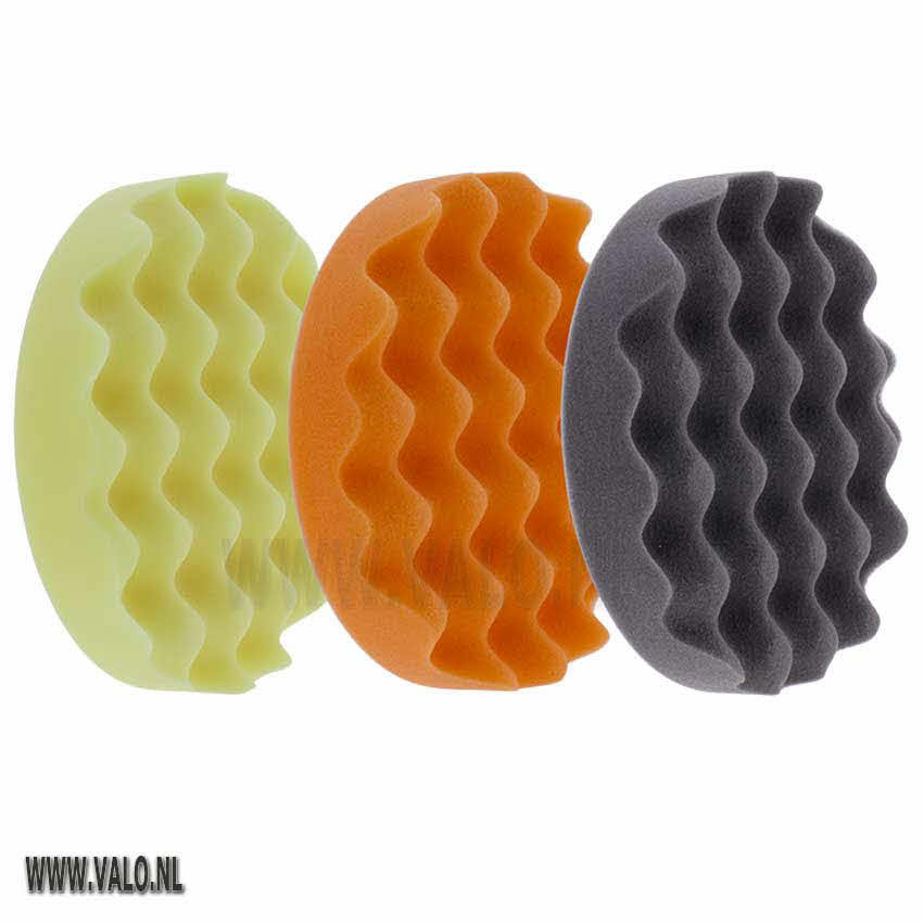 Gecko Polijstpads Gewafeld 150 mm, zacht/medium/hard, set van 3 stuks