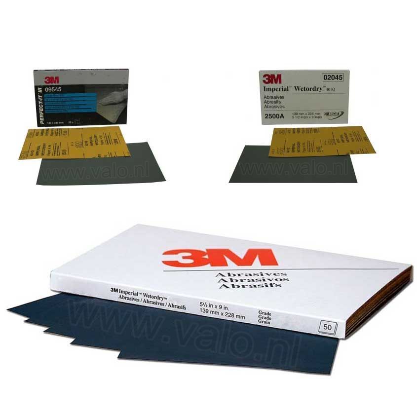 3M 401Q Magic Topklasse schuurpapier voor het verwijderen van stofjes zakkers en structuur in laklaag