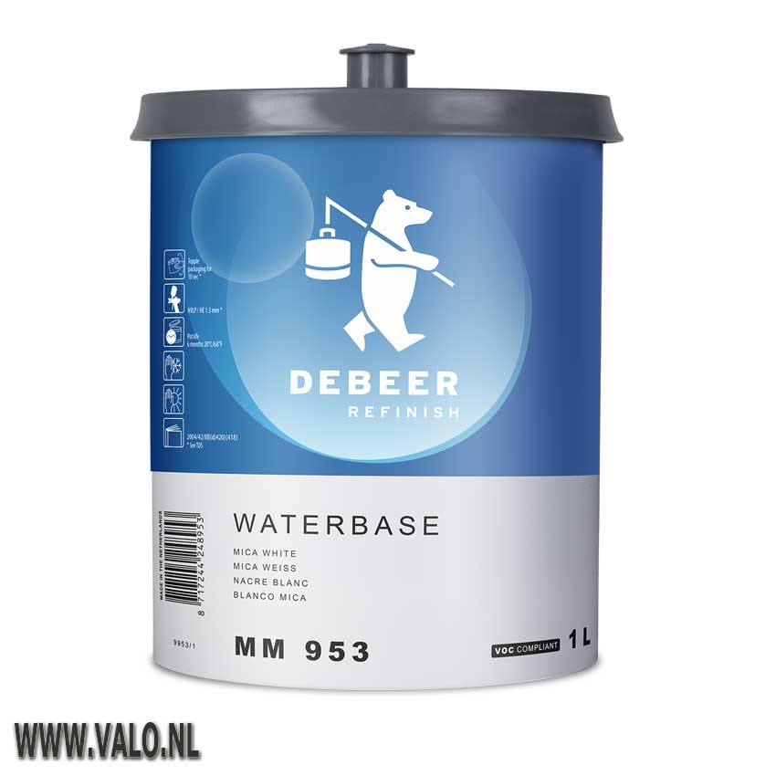 De Beer MM953 Waterbase 900+ Mica white 1 liter