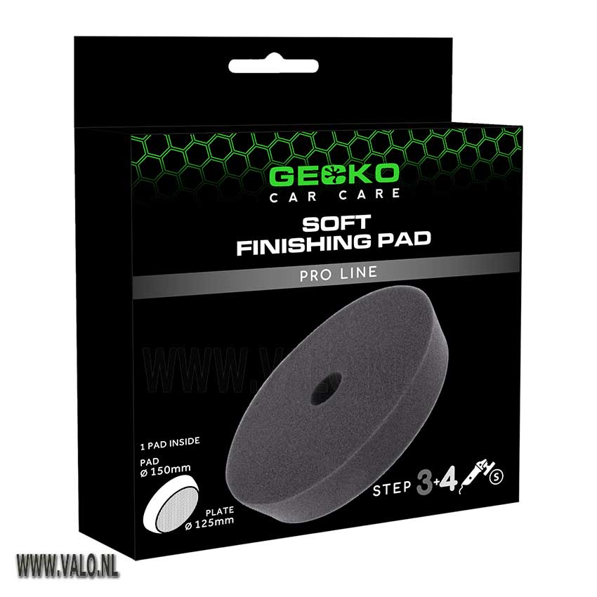 Gecko Polijstpad zacht zwart 150 mm