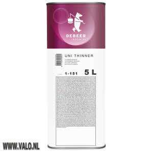 Uni thinner standaard 1-151 De Beer Refinish