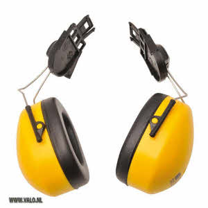 Gehoorbeschermer Geel Portwest PW42 voor veiligheidshelm bevestiging.